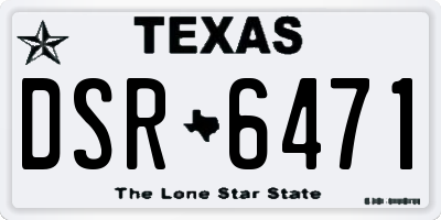 TX license plate DSR6471