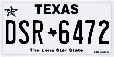 TX license plate DSR6472