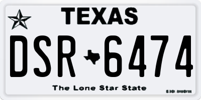 TX license plate DSR6474