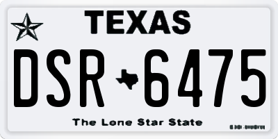 TX license plate DSR6475