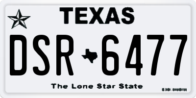 TX license plate DSR6477
