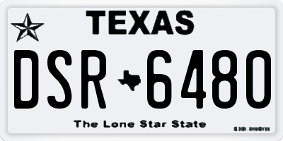 TX license plate DSR6480