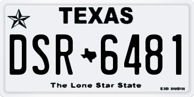 TX license plate DSR6481