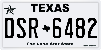 TX license plate DSR6482