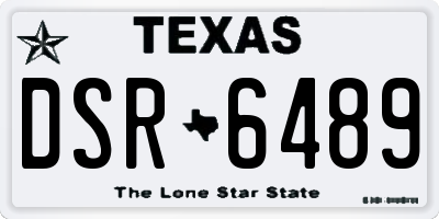 TX license plate DSR6489