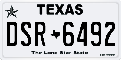 TX license plate DSR6492