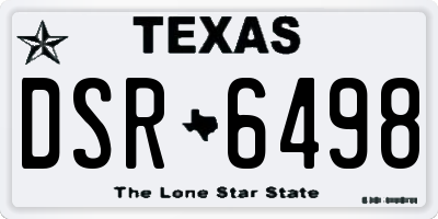 TX license plate DSR6498