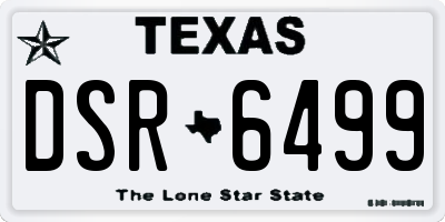 TX license plate DSR6499