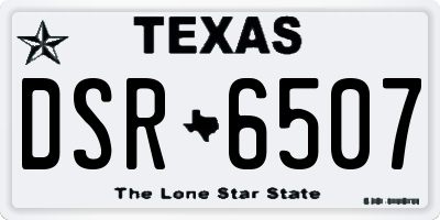 TX license plate DSR6507