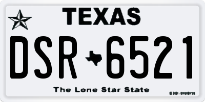 TX license plate DSR6521