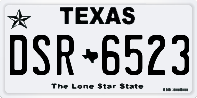 TX license plate DSR6523