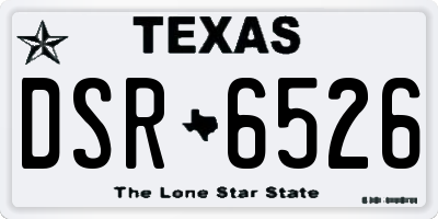 TX license plate DSR6526