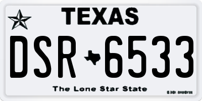 TX license plate DSR6533