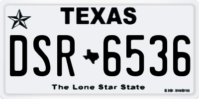 TX license plate DSR6536