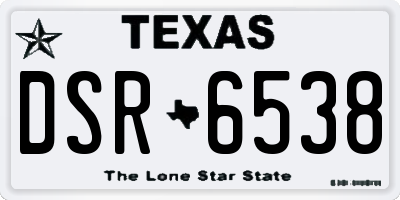 TX license plate DSR6538