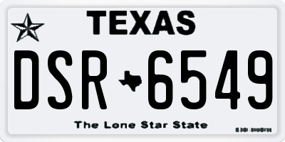 TX license plate DSR6549