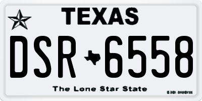 TX license plate DSR6558