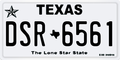 TX license plate DSR6561
