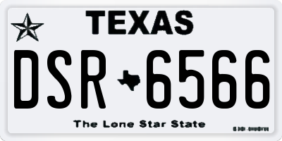 TX license plate DSR6566