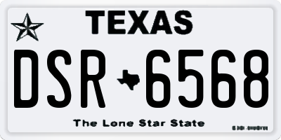 TX license plate DSR6568