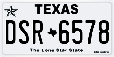 TX license plate DSR6578