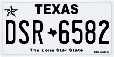 TX license plate DSR6582