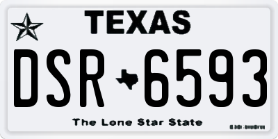 TX license plate DSR6593