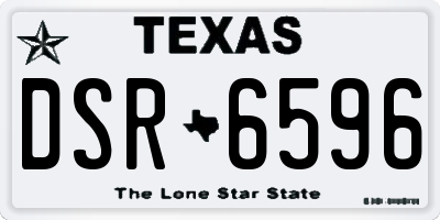 TX license plate DSR6596
