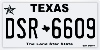 TX license plate DSR6609