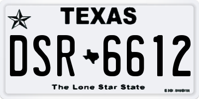 TX license plate DSR6612