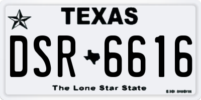 TX license plate DSR6616