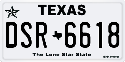 TX license plate DSR6618