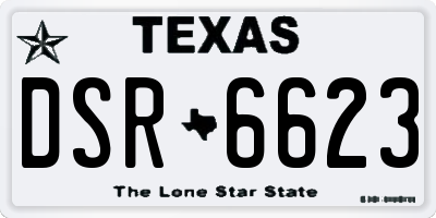 TX license plate DSR6623