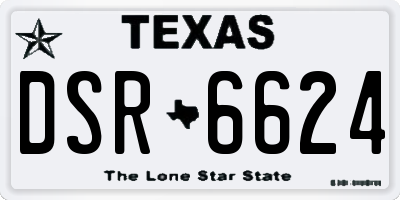 TX license plate DSR6624