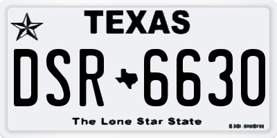 TX license plate DSR6630