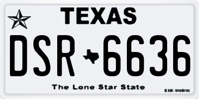 TX license plate DSR6636