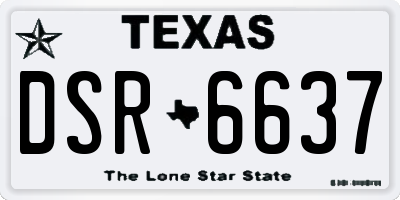 TX license plate DSR6637