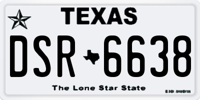 TX license plate DSR6638