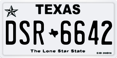 TX license plate DSR6642
