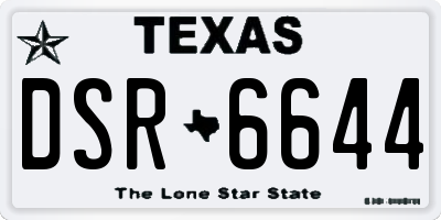 TX license plate DSR6644