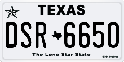 TX license plate DSR6650