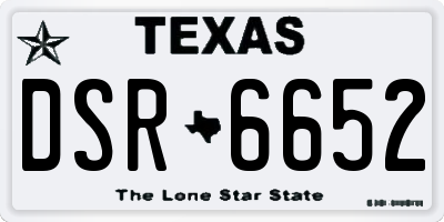 TX license plate DSR6652