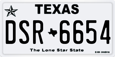 TX license plate DSR6654