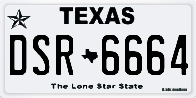 TX license plate DSR6664