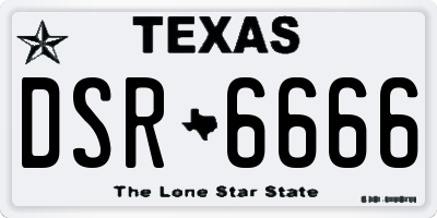 TX license plate DSR6666