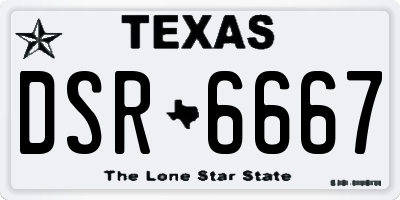TX license plate DSR6667