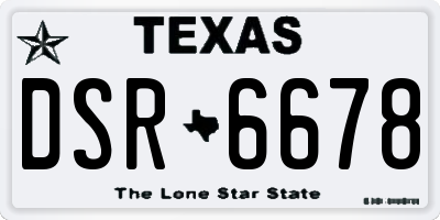 TX license plate DSR6678
