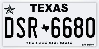 TX license plate DSR6680