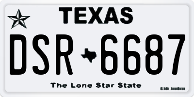 TX license plate DSR6687