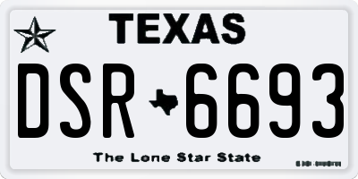 TX license plate DSR6693